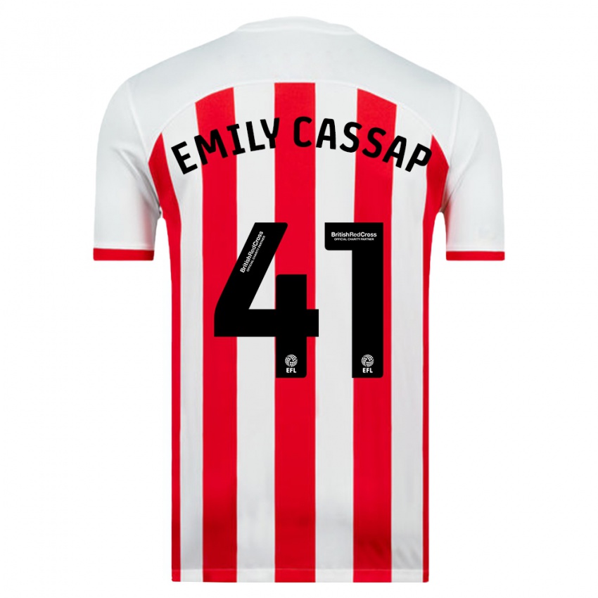 Børn Emily Cassap #41 Hvid Hjemmebane Spillertrøjer 2023/24 Trøje T-Shirt