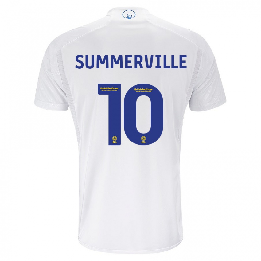 Børn Crysencio Summerville #10 Hvid Hjemmebane Spillertrøjer 2023/24 Trøje T-Shirt