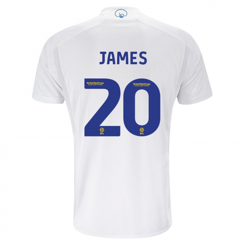Børn Daniel James #20 Hvid Hjemmebane Spillertrøjer 2023/24 Trøje T-Shirt