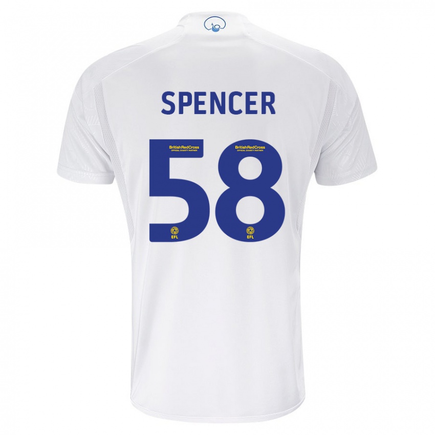 Børn Morten Spencer #58 Hvid Hjemmebane Spillertrøjer 2023/24 Trøje T-Shirt