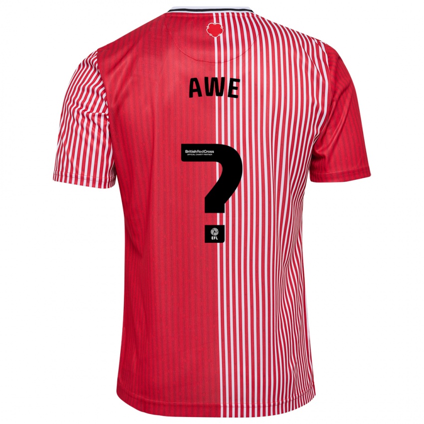Børn Zach Awe #0 Rød Hjemmebane Spillertrøjer 2023/24 Trøje T-Shirt