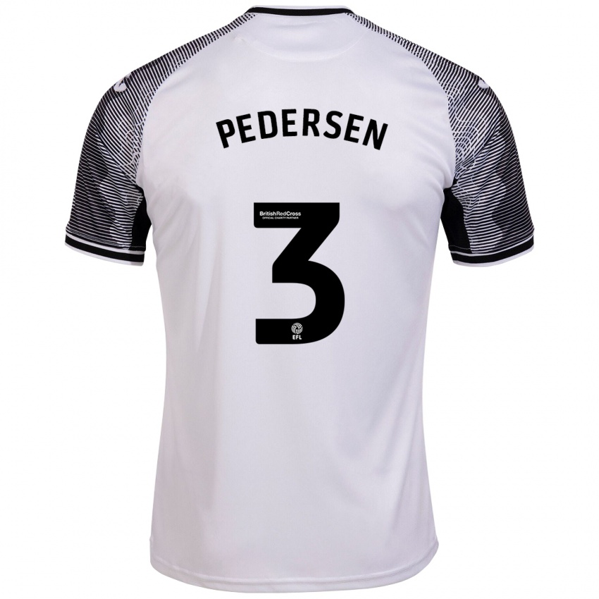 Børn Kristian Pedersen #3 Hvid Hjemmebane Spillertrøjer 2023/24 Trøje T-Shirt