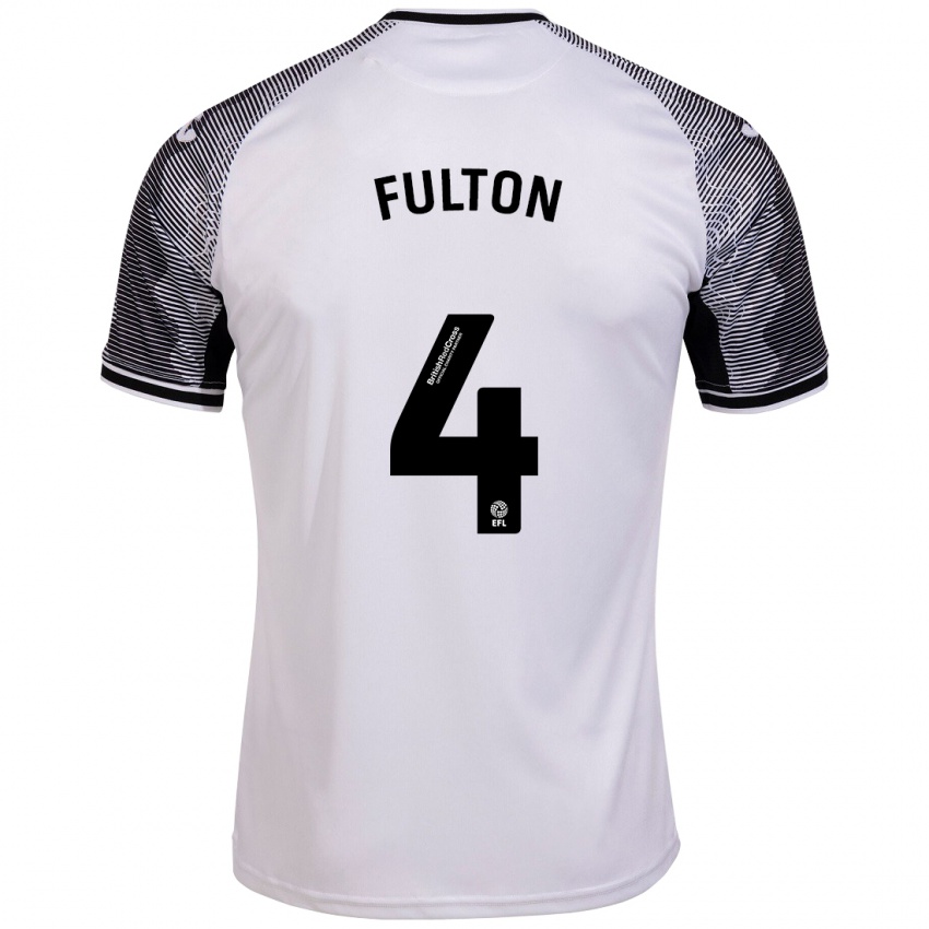 Børn Jay Fulton #4 Hvid Hjemmebane Spillertrøjer 2023/24 Trøje T-Shirt