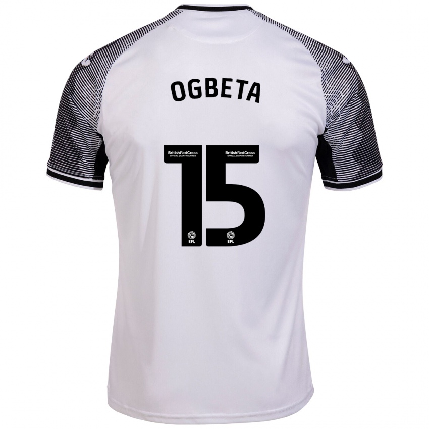 Børn Nathanael Ogbeta #15 Hvid Hjemmebane Spillertrøjer 2023/24 Trøje T-Shirt