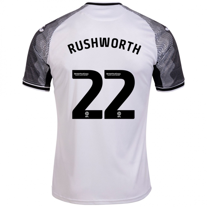 Børn Carl Rushworth #22 Hvid Hjemmebane Spillertrøjer 2023/24 Trøje T-Shirt