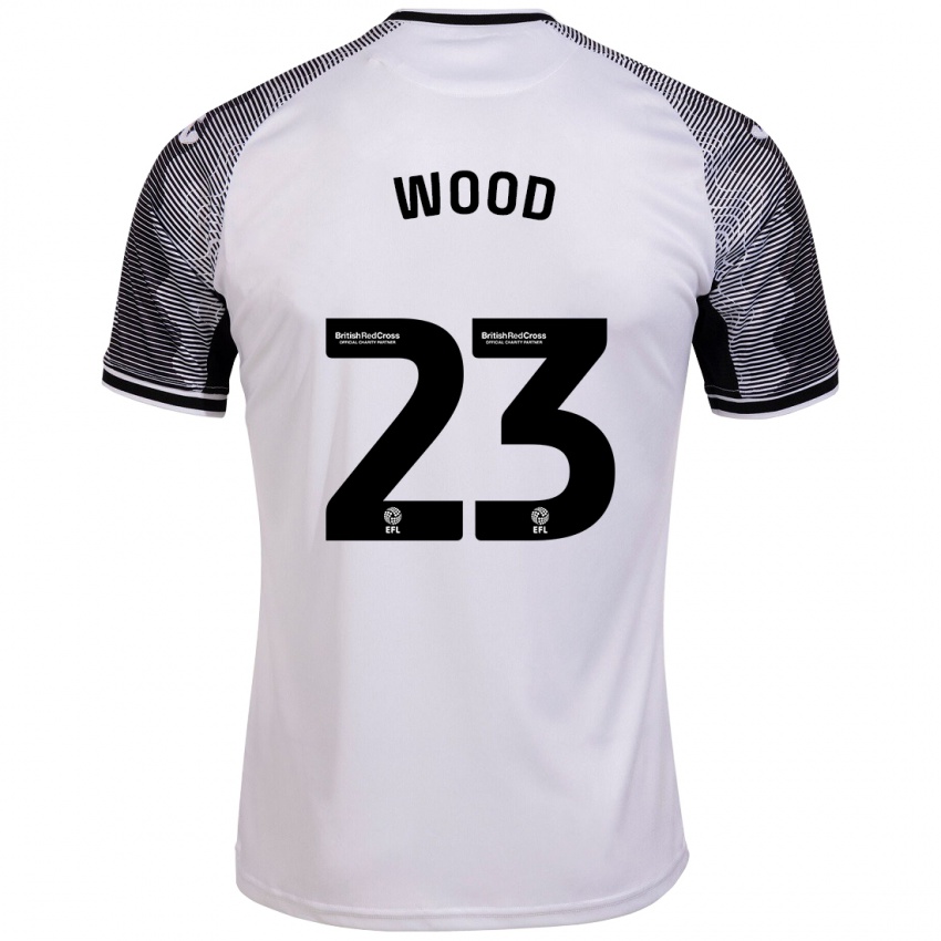 Børn Nathan Wood #23 Hvid Hjemmebane Spillertrøjer 2023/24 Trøje T-Shirt