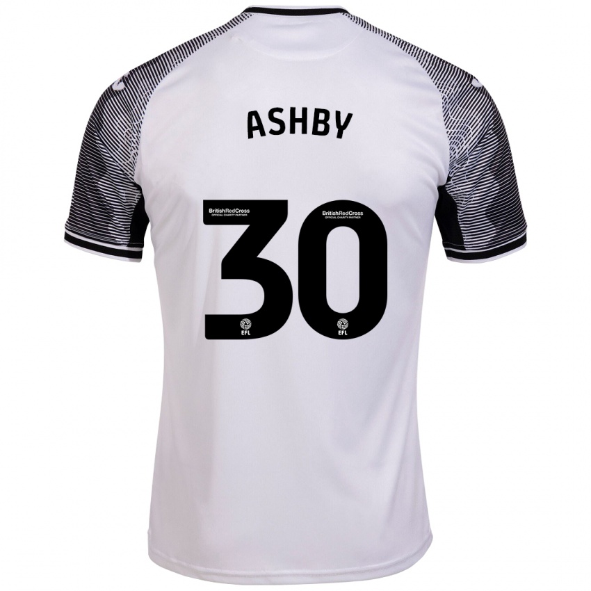 Børn Harrison Ashby #30 Hvid Hjemmebane Spillertrøjer 2023/24 Trøje T-Shirt