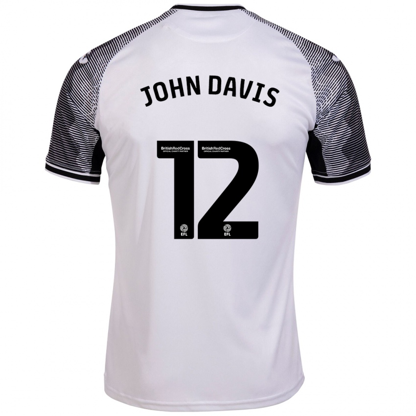 Børn Stacey John-Davis #12 Hvid Hjemmebane Spillertrøjer 2023/24 Trøje T-Shirt