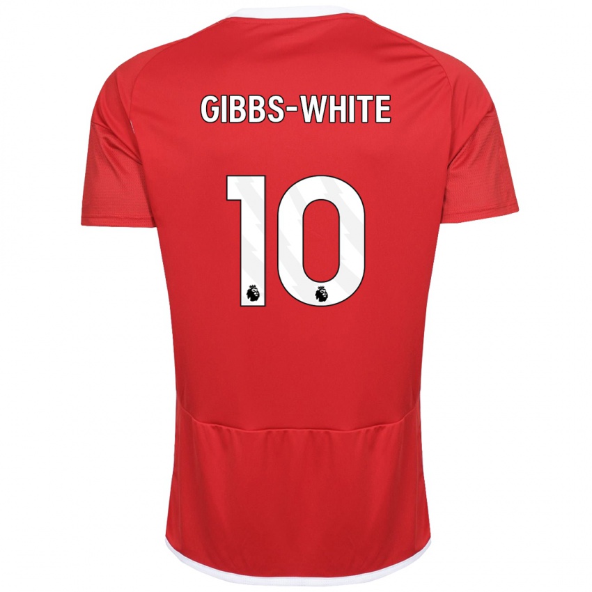 Børn Morgan Gibbs-White #10 Rød Hjemmebane Spillertrøjer 2023/24 Trøje T-Shirt