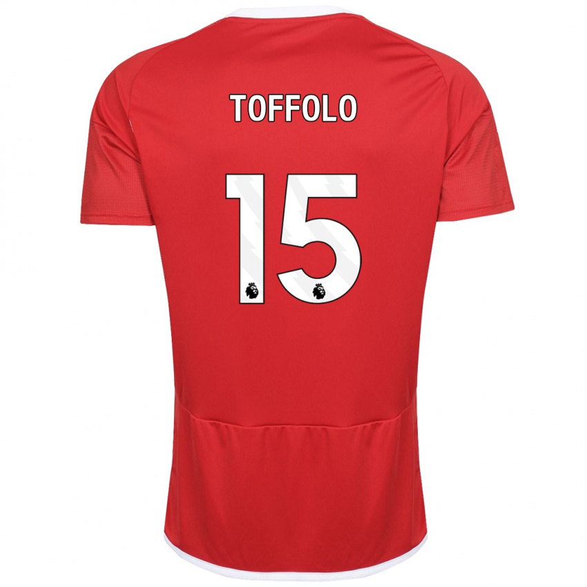 Børn Harry Toffolo #15 Rød Hjemmebane Spillertrøjer 2023/24 Trøje T-Shirt