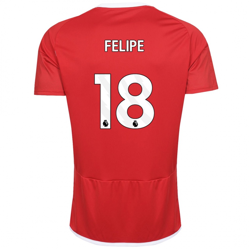 Børn Felipe #18 Rød Hjemmebane Spillertrøjer 2023/24 Trøje T-Shirt