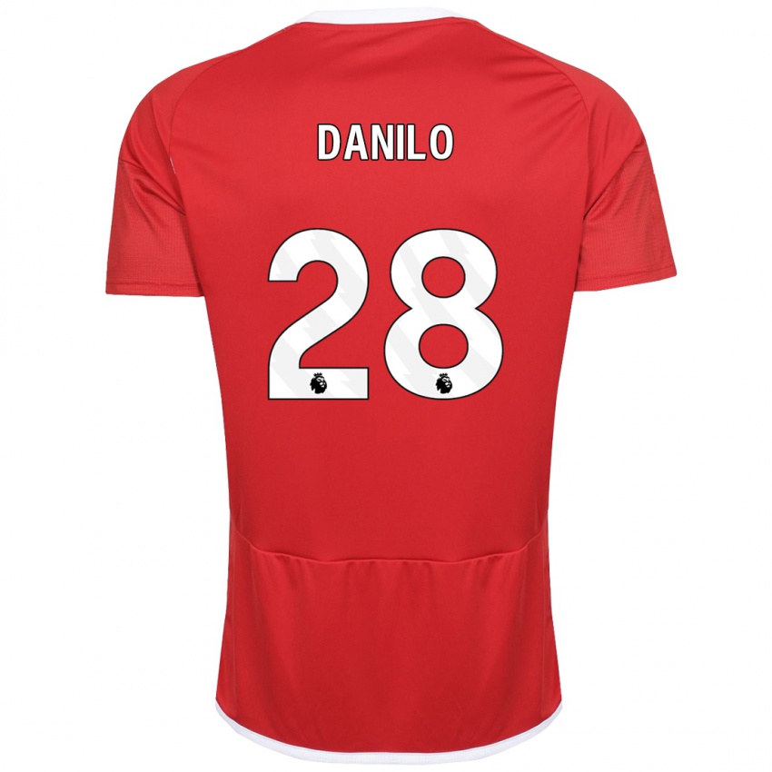 Børn Danilo #28 Rød Hjemmebane Spillertrøjer 2023/24 Trøje T-Shirt