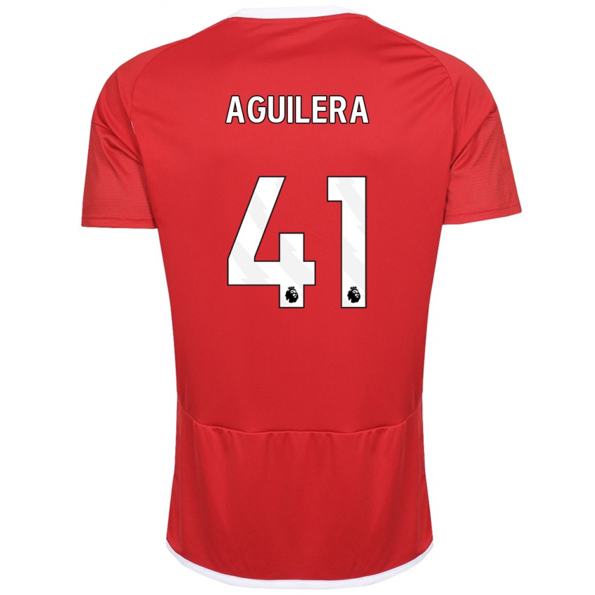 Børn Brandon Aguilera #41 Rød Hjemmebane Spillertrøjer 2023/24 Trøje T-Shirt