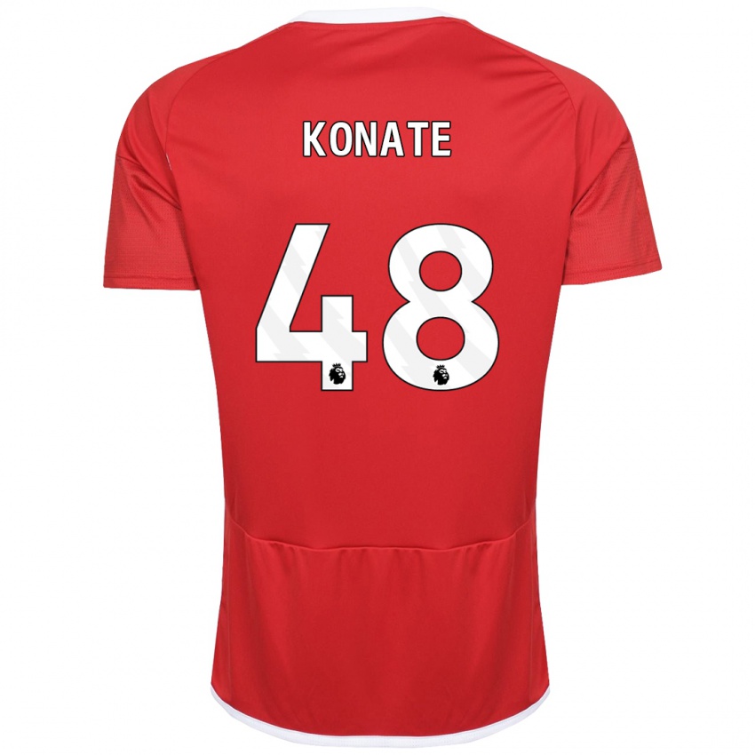 Børn Ateef Konaté #48 Rød Hjemmebane Spillertrøjer 2023/24 Trøje T-Shirt