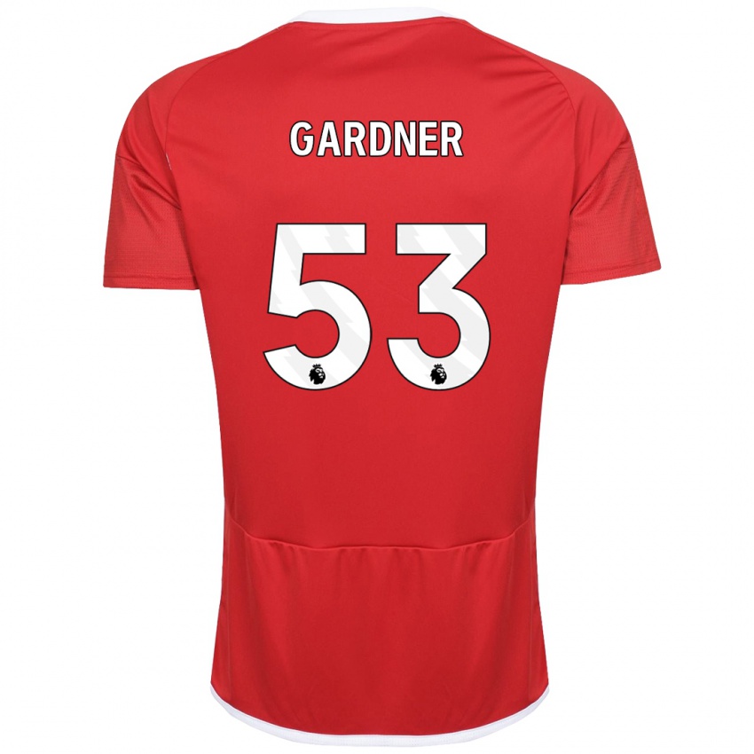 Børn Joe Gardner #53 Rød Hjemmebane Spillertrøjer 2023/24 Trøje T-Shirt