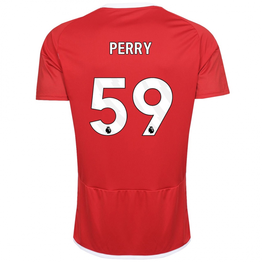 Børn Ben Perry #59 Rød Hjemmebane Spillertrøjer 2023/24 Trøje T-Shirt