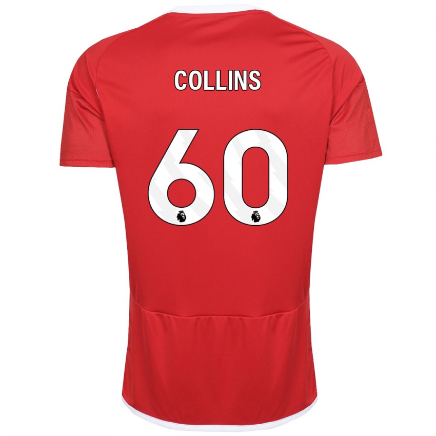 Børn Sam Collins #60 Rød Hjemmebane Spillertrøjer 2023/24 Trøje T-Shirt