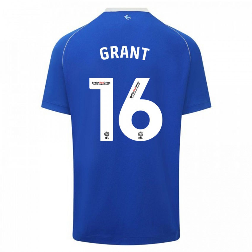 Børn Karlan Grant #16 Blå Hjemmebane Spillertrøjer 2023/24 Trøje T-Shirt