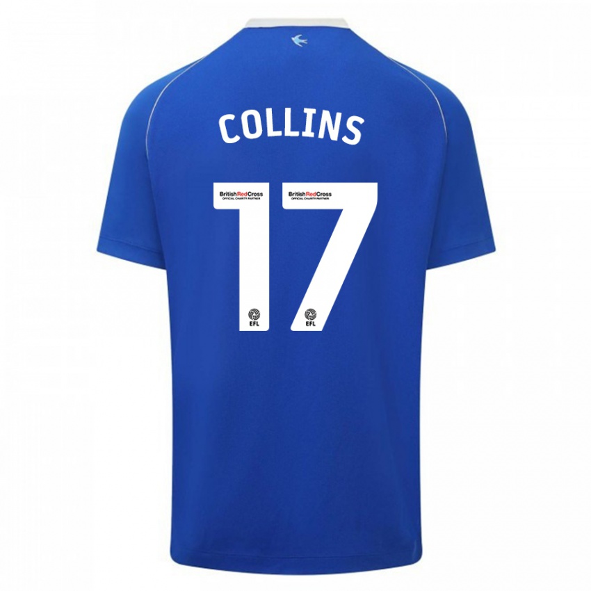 Børn Jamilu Collins #17 Blå Hjemmebane Spillertrøjer 2023/24 Trøje T-Shirt