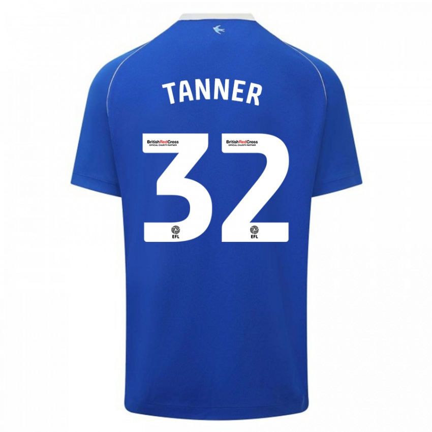 Børn Ollie Tanner #32 Blå Hjemmebane Spillertrøjer 2023/24 Trøje T-Shirt