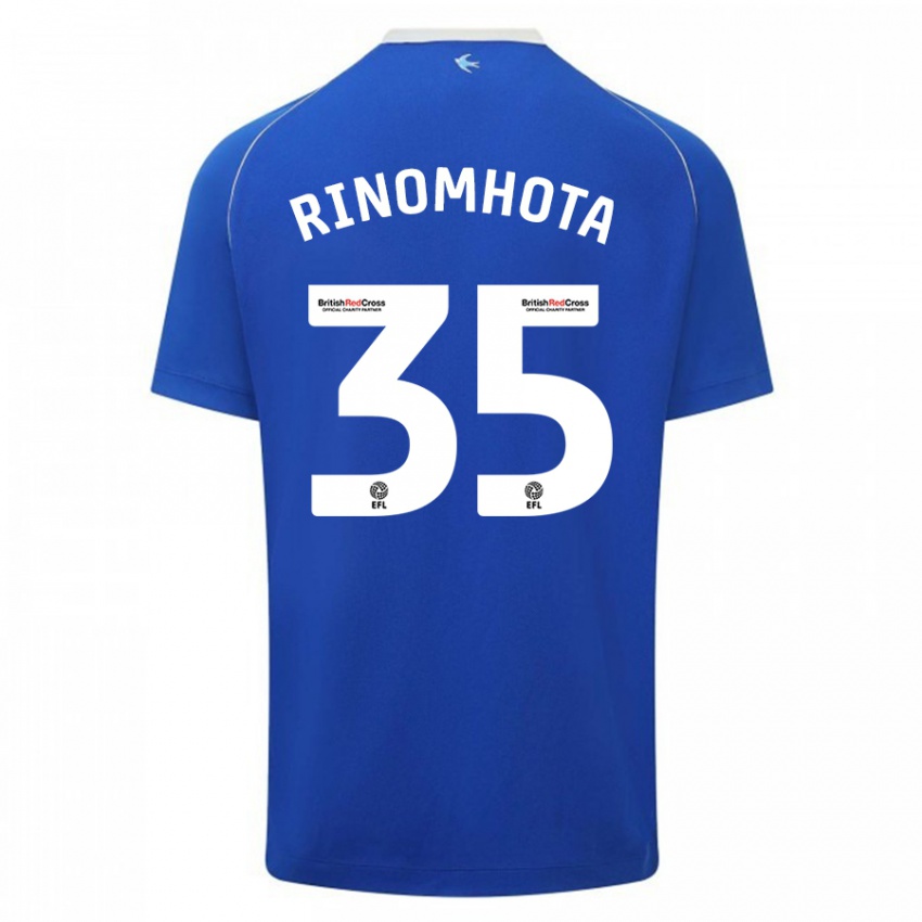 Børn Andy Rinomhota #35 Blå Hjemmebane Spillertrøjer 2023/24 Trøje T-Shirt