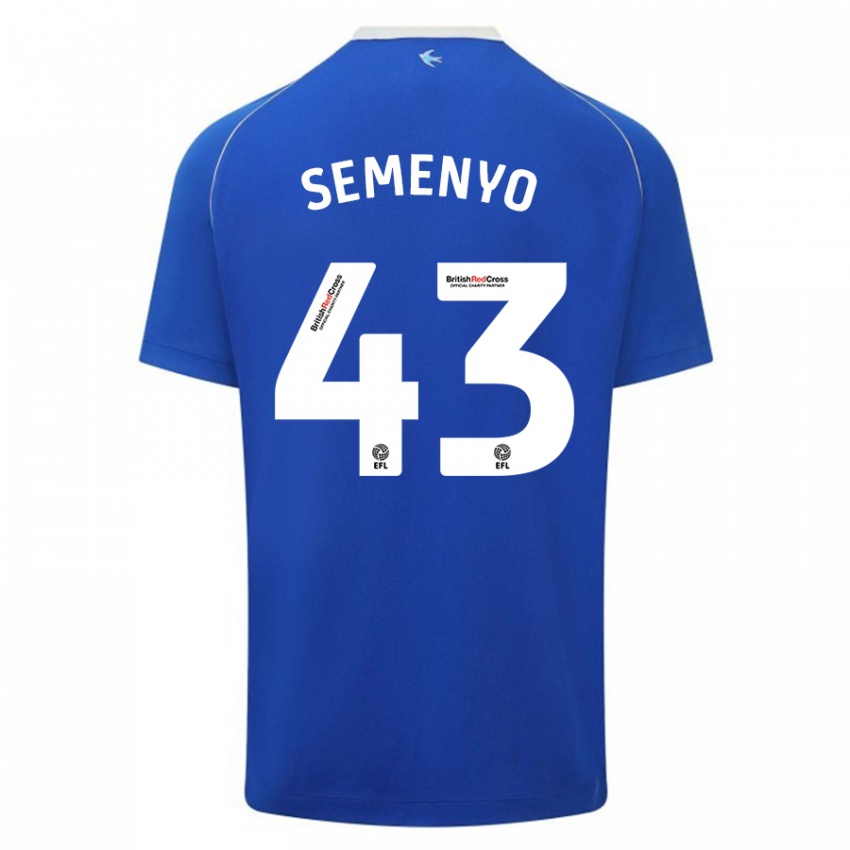 Børn Jai Semenyo #43 Blå Hjemmebane Spillertrøjer 2023/24 Trøje T-Shirt