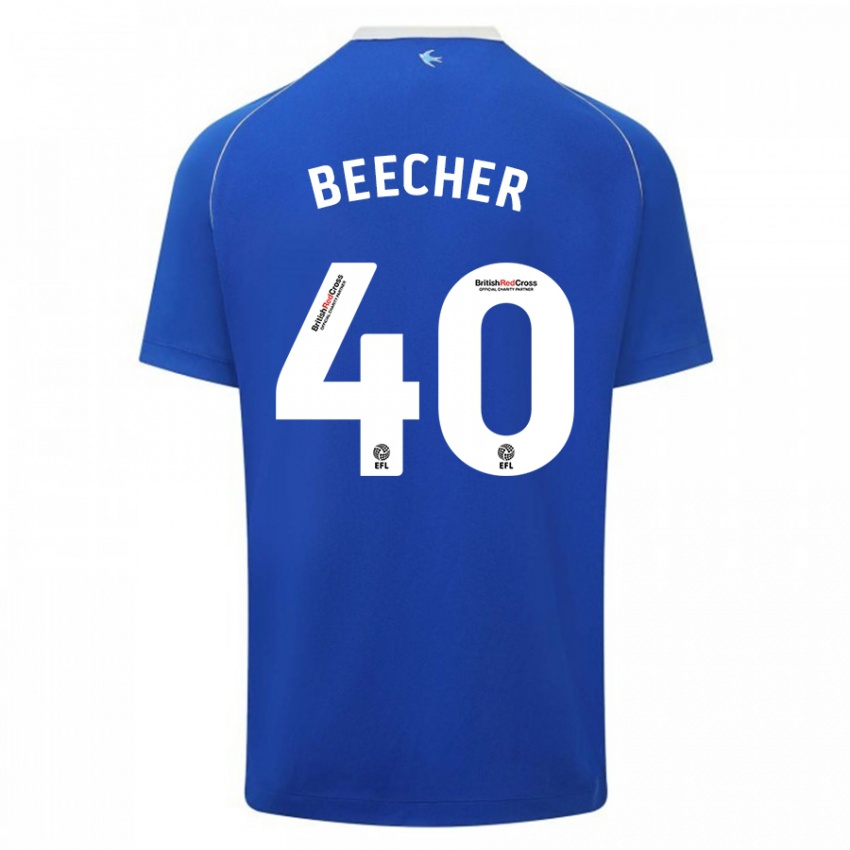 Børn Josh Beecher #40 Blå Hjemmebane Spillertrøjer 2023/24 Trøje T-Shirt