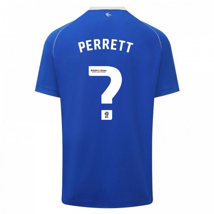 Børn Troy Perrett #0 Blå Hjemmebane Spillertrøjer 2023/24 Trøje T-Shirt