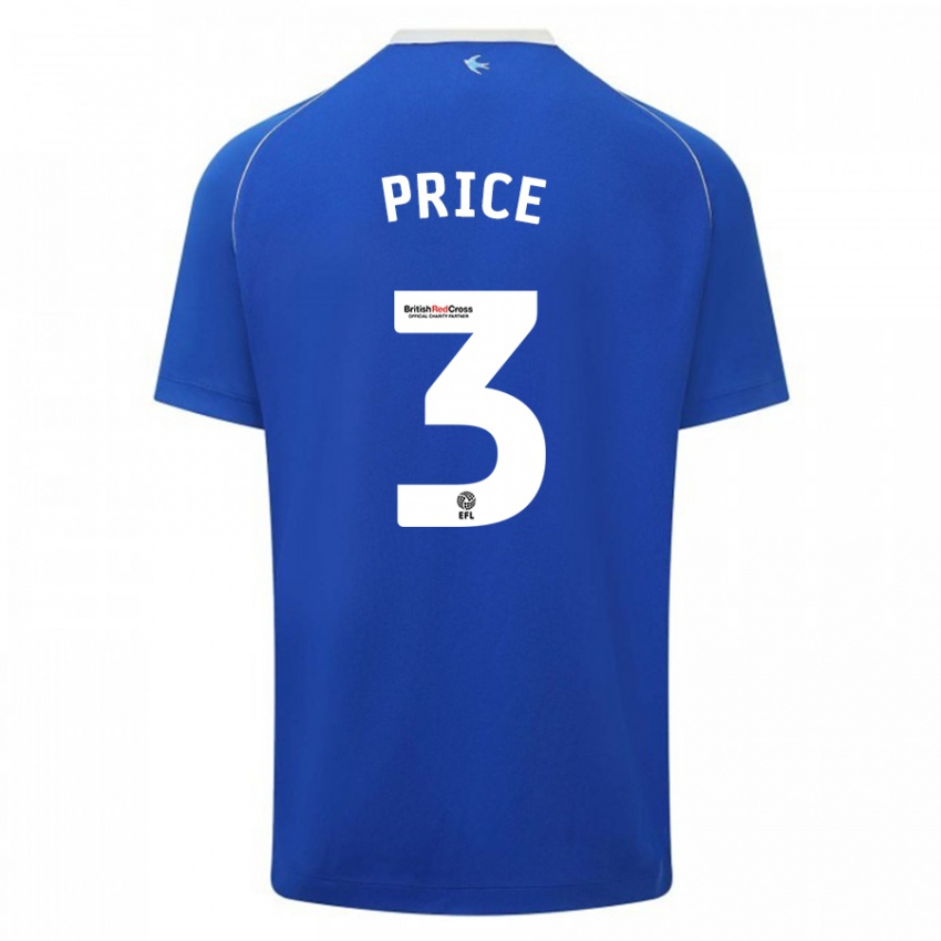 Børn Ffion Price #3 Blå Hjemmebane Spillertrøjer 2023/24 Trøje T-Shirt