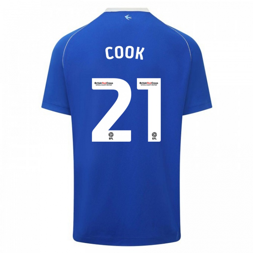 Børn Mikayla Cook #21 Blå Hjemmebane Spillertrøjer 2023/24 Trøje T-Shirt