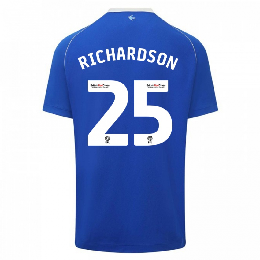 Børn Tija Richardson #25 Blå Hjemmebane Spillertrøjer 2023/24 Trøje T-Shirt