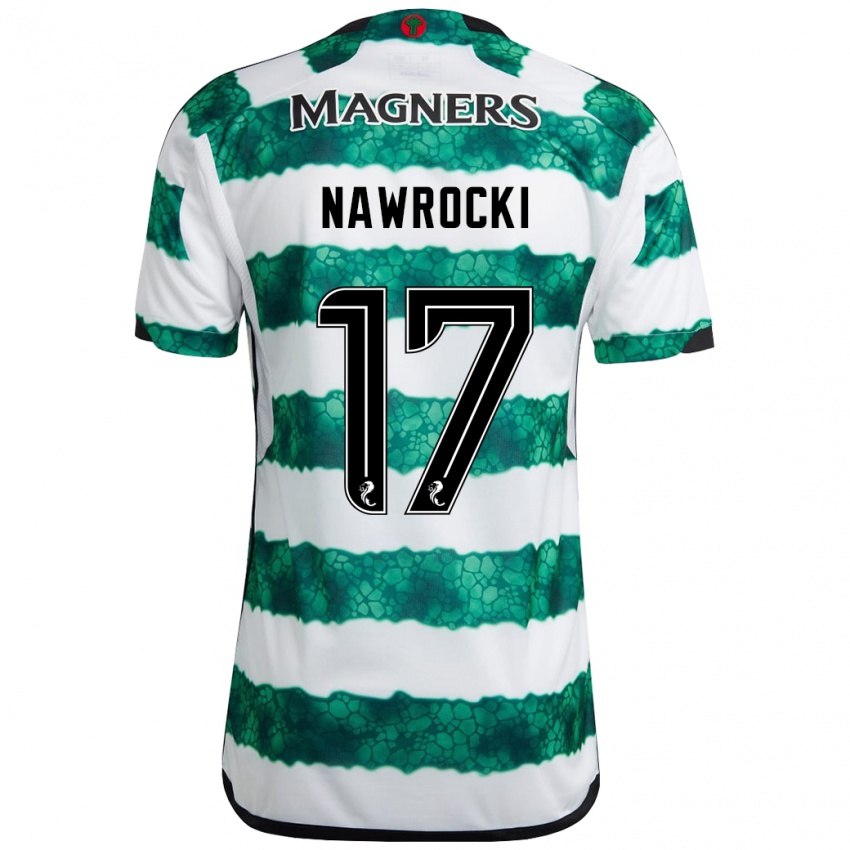 Børn Maik Nawrocki #17 Grøn Hjemmebane Spillertrøjer 2023/24 Trøje T-Shirt