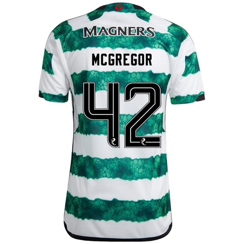 Børn Callum Mcgregor #42 Grøn Hjemmebane Spillertrøjer 2023/24 Trøje T-Shirt