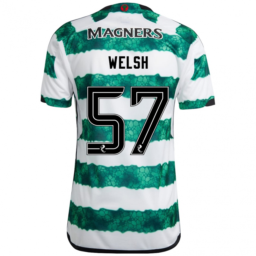 Børn Stephen Welsh #57 Grøn Hjemmebane Spillertrøjer 2023/24 Trøje T-Shirt