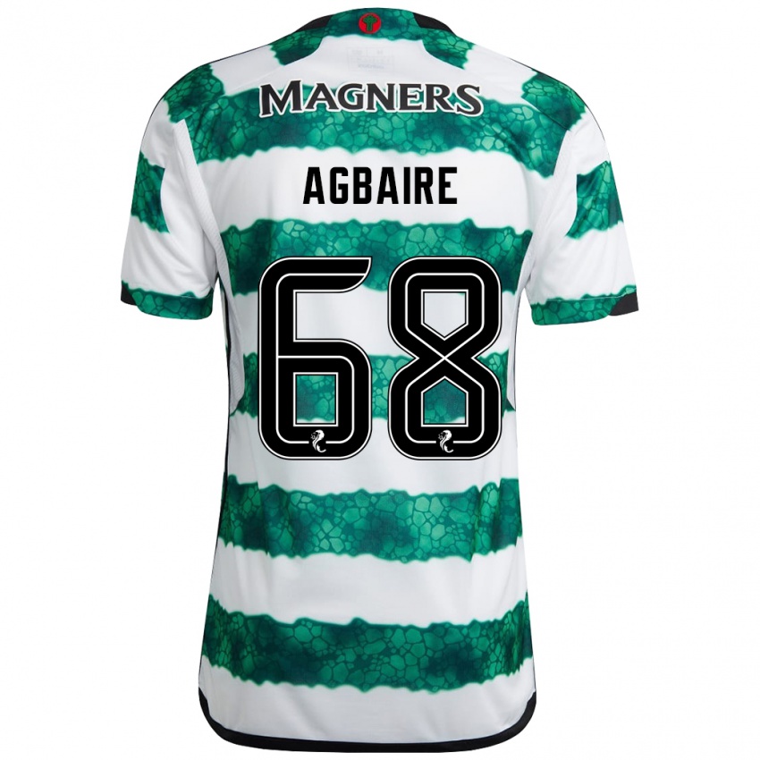 Børn Lenny Agbaire #68 Grøn Hjemmebane Spillertrøjer 2023/24 Trøje T-Shirt