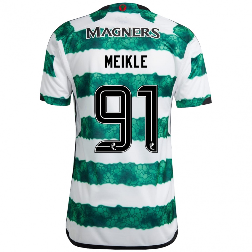 Børn Jamie Meikle #91 Grøn Hjemmebane Spillertrøjer 2023/24 Trøje T-Shirt