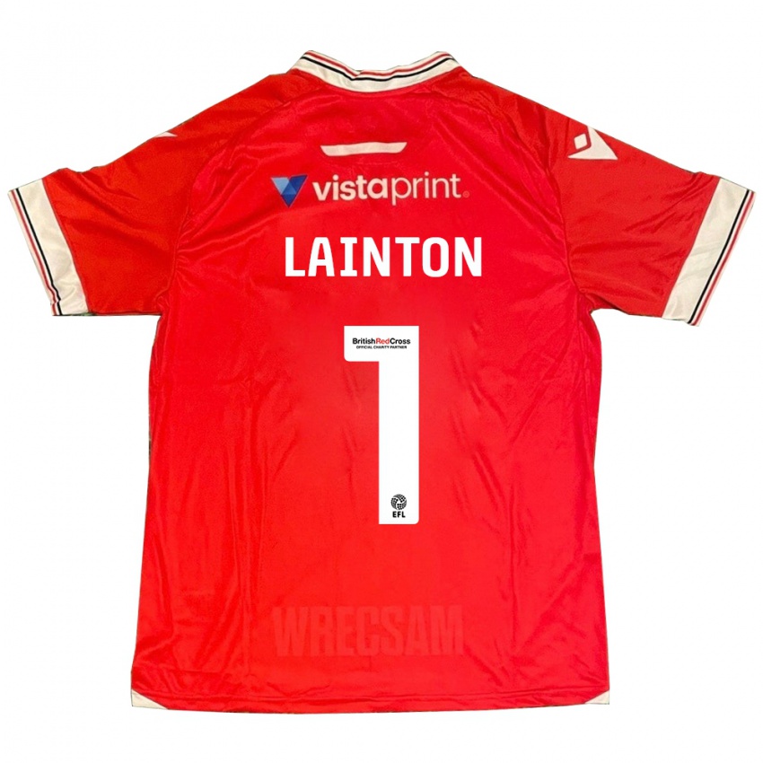 Børn Rob Lainton #1 Rød Hjemmebane Spillertrøjer 2023/24 Trøje T-Shirt