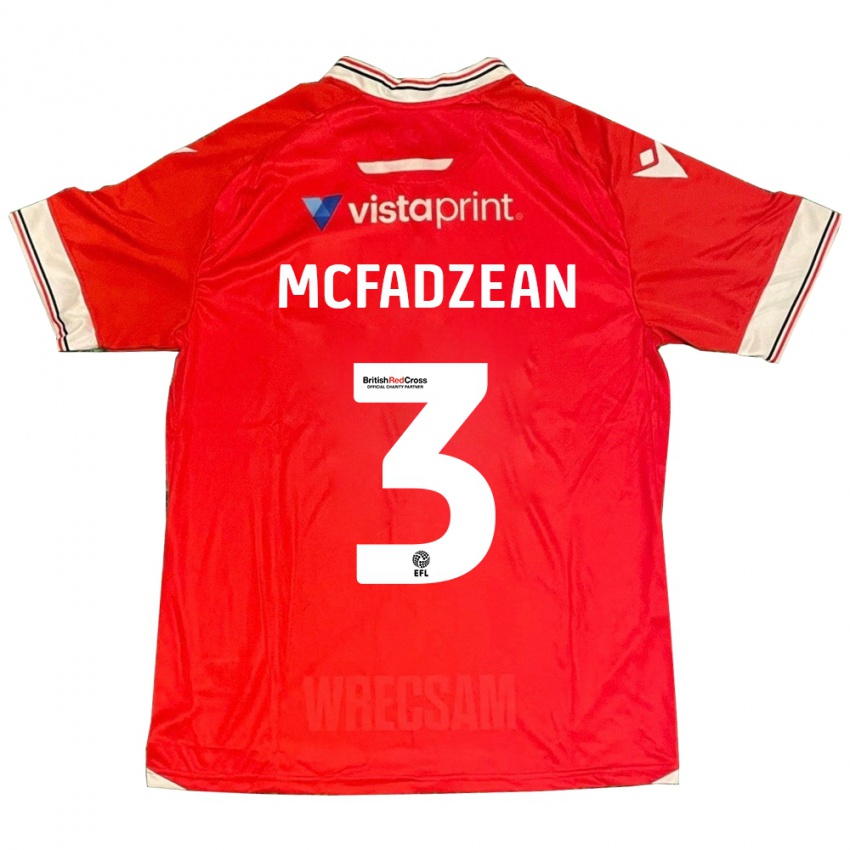 Børn Callum Mcfadzean #3 Rød Hjemmebane Spillertrøjer 2023/24 Trøje T-Shirt