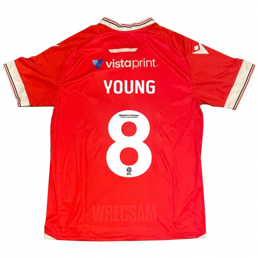 Børn Luke Young #8 Rød Hjemmebane Spillertrøjer 2023/24 Trøje T-Shirt