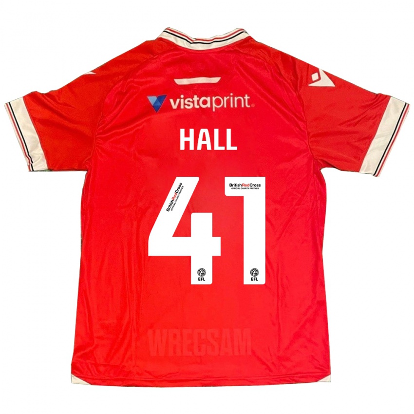 Børn Liam Hall #41 Rød Hjemmebane Spillertrøjer 2023/24 Trøje T-Shirt