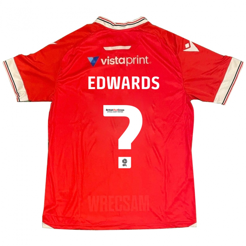 Børn Callum Edwards #0 Rød Hjemmebane Spillertrøjer 2023/24 Trøje T-Shirt