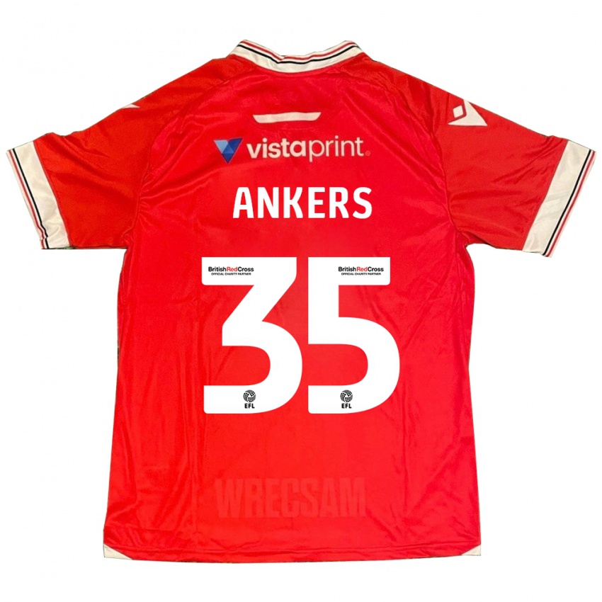 Børn Chloe Ankers #35 Rød Hjemmebane Spillertrøjer 2023/24 Trøje T-Shirt