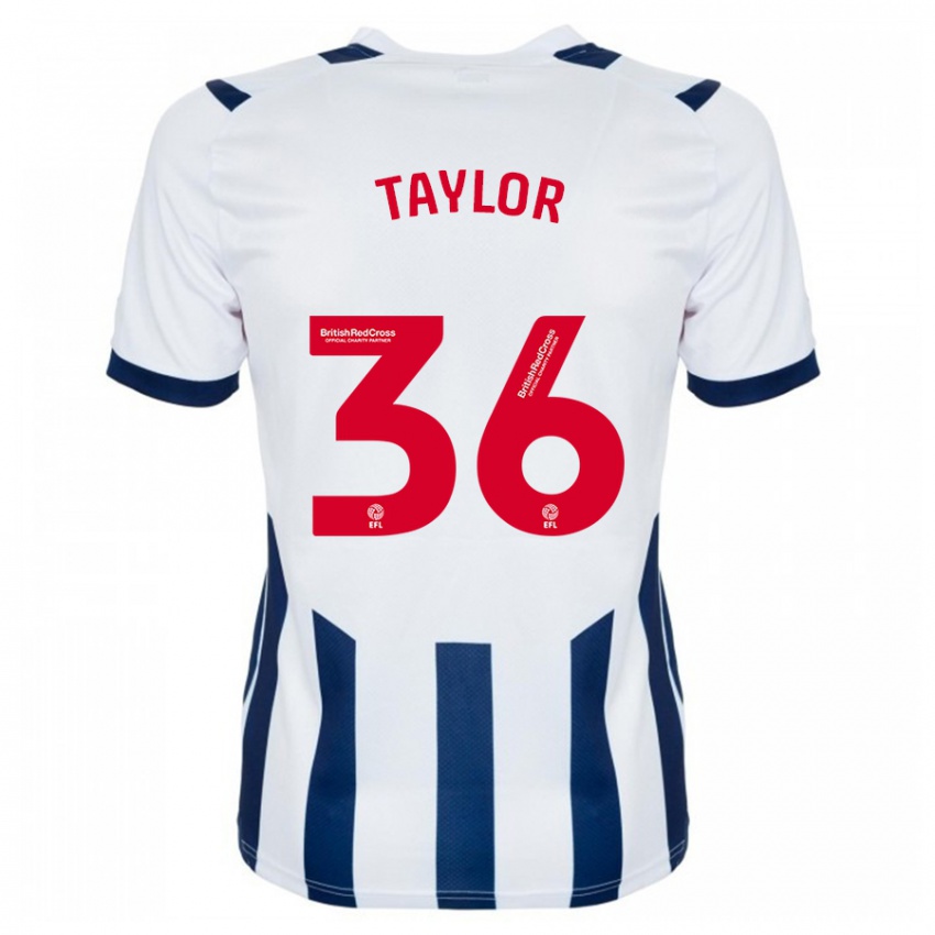 Børn Caleb Taylor #36 Hvid Hjemmebane Spillertrøjer 2023/24 Trøje T-Shirt