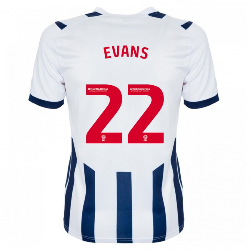 Børn Kate Evans #22 Hvid Hjemmebane Spillertrøjer 2023/24 Trøje T-Shirt