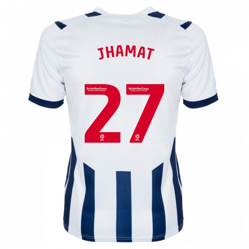 Børn Simran Jhamat #27 Hvid Hjemmebane Spillertrøjer 2023/24 Trøje T-Shirt