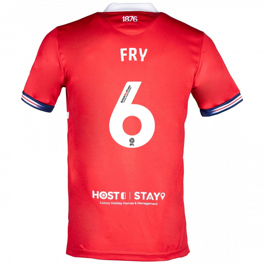 Børn Dael Fry #6 Rød Hjemmebane Spillertrøjer 2023/24 Trøje T-Shirt