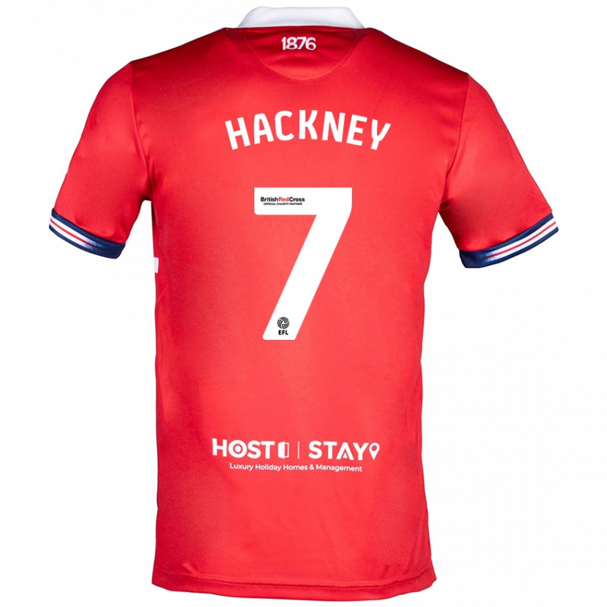 Børn Hayden Hackney #7 Rød Hjemmebane Spillertrøjer 2023/24 Trøje T-Shirt