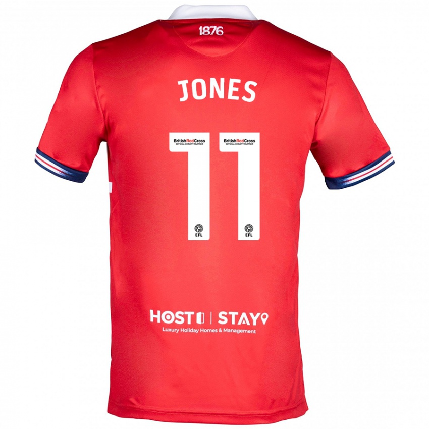 Børn Isaiah Jones #11 Rød Hjemmebane Spillertrøjer 2023/24 Trøje T-Shirt