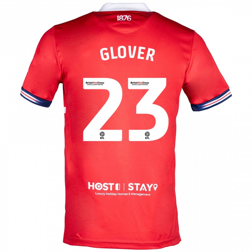Børn Tom Glover #23 Rød Hjemmebane Spillertrøjer 2023/24 Trøje T-Shirt