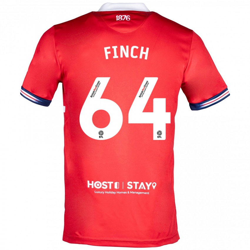 Børn Sonny Finch #64 Rød Hjemmebane Spillertrøjer 2023/24 Trøje T-Shirt